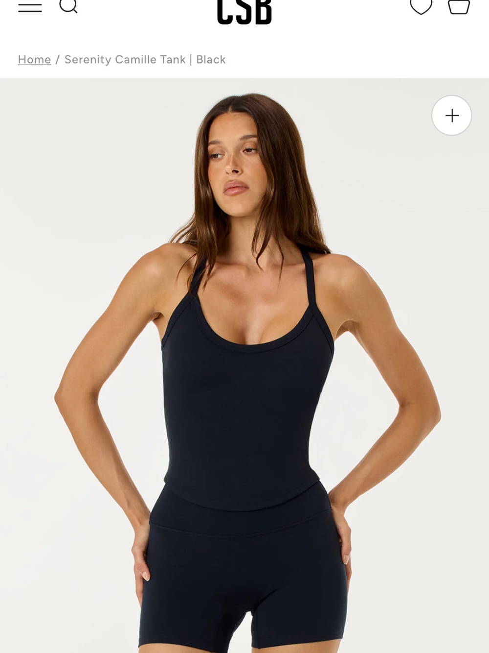 CSB Serenity Camille Tank + Serenity Invisible Scrunch Leggings Black
